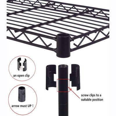 Costway 48''x18''x71'' Black Steel Portable Closet Organizer