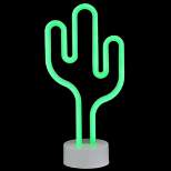 Northlight 11.5" Battery Operated Neon Style LED Cactus Table Light - Green