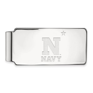 Black Bow Jewelry Sterling Silver Navy Midshipmen NCAA Money Clip - 1 of 3
