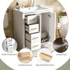 Okak 30" Multi-function Bathroom Vanity with Ceramic Sink, Freestanding Large Storage Bathroom Cabinet with Soft Closing Doors & 3 Drawers, White - 4 of 4