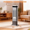 FONTOI 23" Oscillating Ceramic Tower Indoor Space Heater for Home with Thermostat ECO Mode, 12H Timer Safety Protection Winter, Silver, - 4 of 4