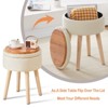 KTMBDW Footrest Footstools Round Linen Ottoman with Storage Space, Soft Vanity Chair Seat Coffee Table Ottoman for Living Room, Bathroom, Makeup - 4 of 4