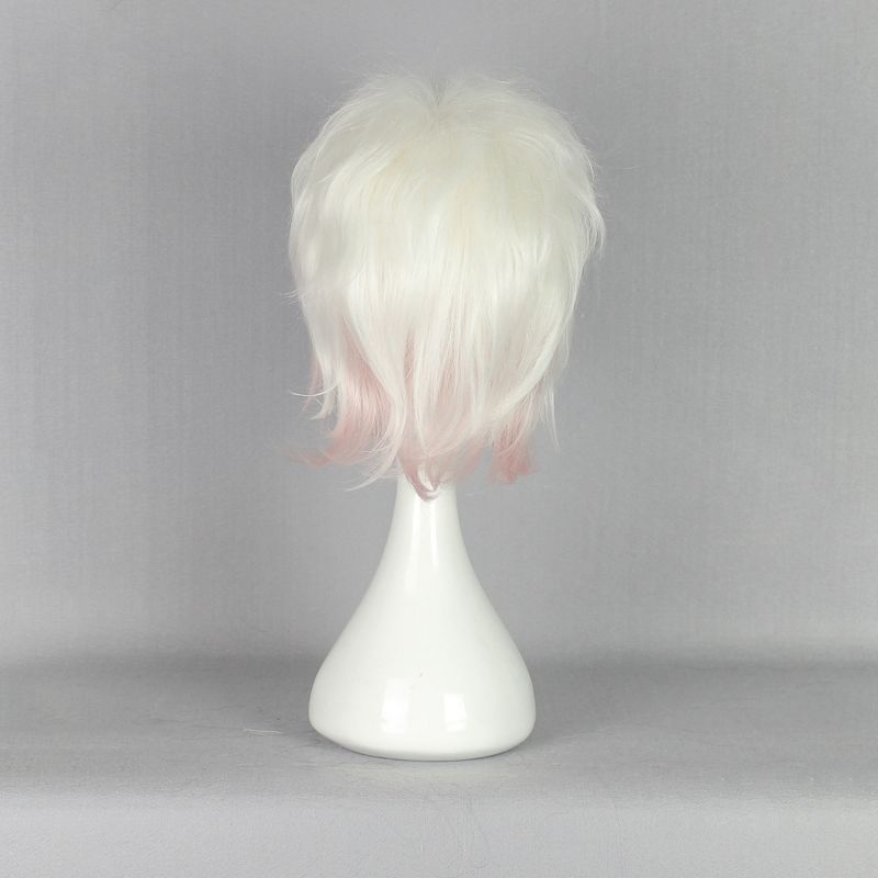 Unique Bargains Women's Wigs 13" White Pink with Wig Cap, 4 of 7