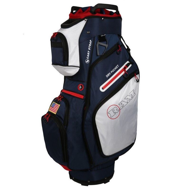 Ram Golf FX Deluxe Golf Cart Bag with 14 Way Dividers USA Flag, 1 of 5