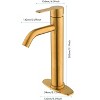 Grungis Single Hole Bathroom Sink Faucet,Stainless Steel Single Handle Bathroom Faucets for Home Sinks,Deck Mount 1 Hole or 3 Holes - 3 of 4