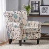 PAGED Floral Upholstery Accent Chair Upholstered Armchair with Rolled Armrests for Living Room, Reading Room - 3 of 4