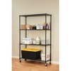 Alera NSF Certified 4-Shelf Wire Shelving Kit with Casters, 48w x 18d x 72h, Black - 4 of 4