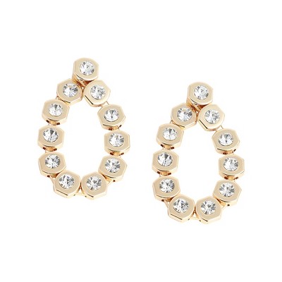 SOHI Women's Gold Crystal Drop Earrings