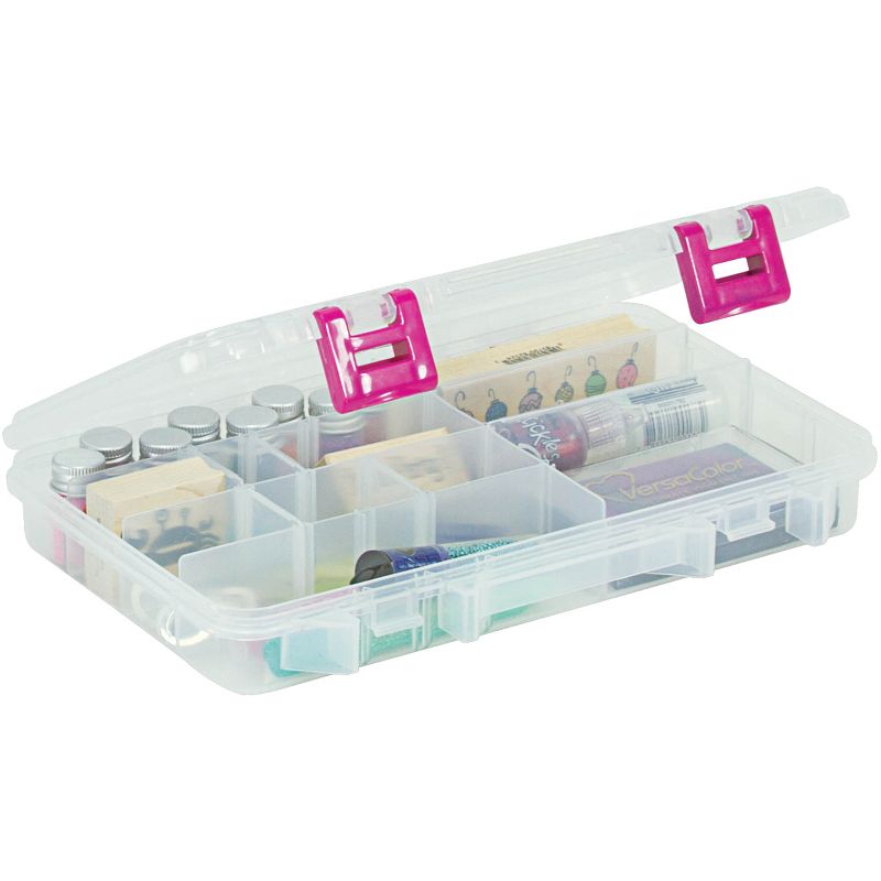 Creative Options Pro Latch Utility Box 6-20 Compartments-10.875"X7.25"X1.625" Clear W/Magenta, 3 of 4
