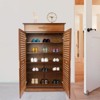 YIYIBYUS Bamboo Shoe Storage Cabinet 5 Tier Entryway Shoe Organizer with 1 Drawer and 2 Doors - 2 of 4
