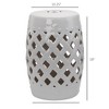 Naysaye End Table with Fretwork Design, Decorative End Table with Woven Lattice Design for Home Lawn Garden Patio, White, 10.25"*18"*10.25" - 3 of 4
