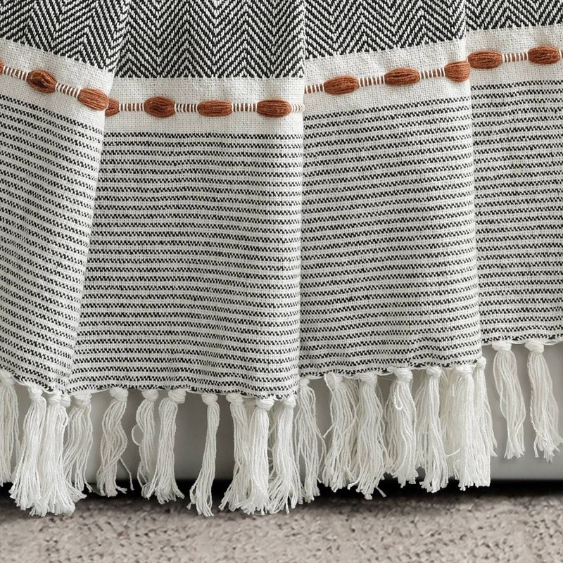 50"x60" Herringbone Striped Yarn Dyed Cotton Woven Throw Blanket with Tassels - Lush Décor, 3 of 10