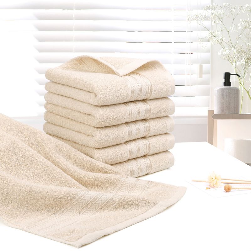 PiccoCasa 100% Cotton Soft Absorbent Oversized Cotton Face Towels 6 Pcs 13'' x 29'', 2 of 5