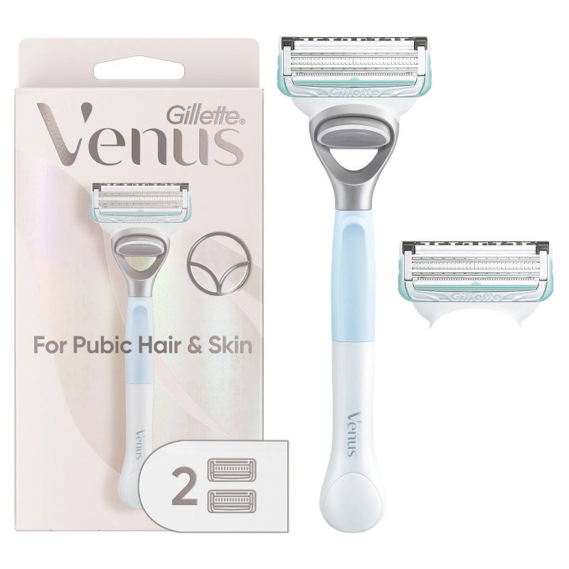 Venus for Pubic Hair &#38; Skin Women&#39;s Razor + 2 Razor Blade Refills, 1 of 16