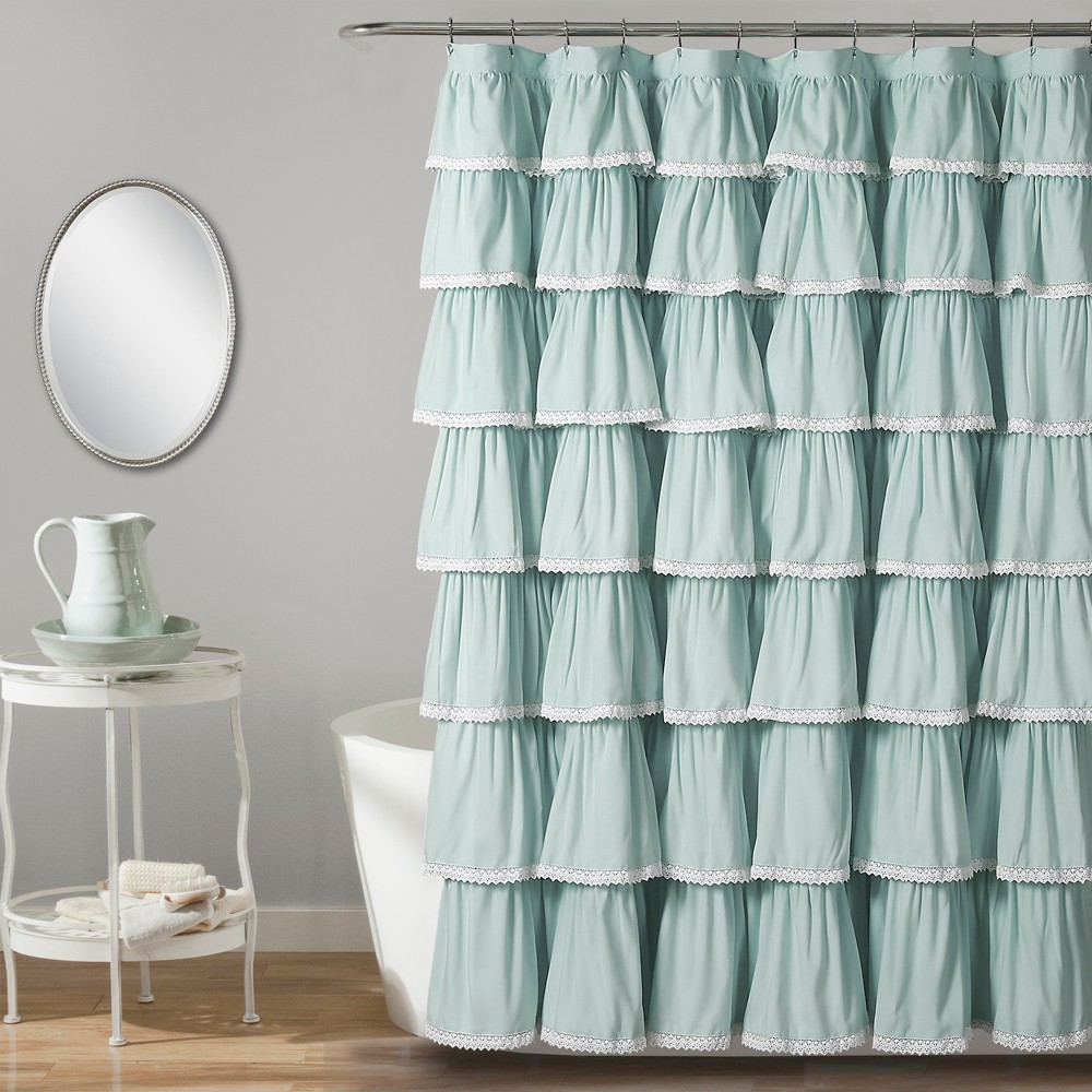 72"x72" Ruffle Kids' Shower Curtain Blue - Lush Décor