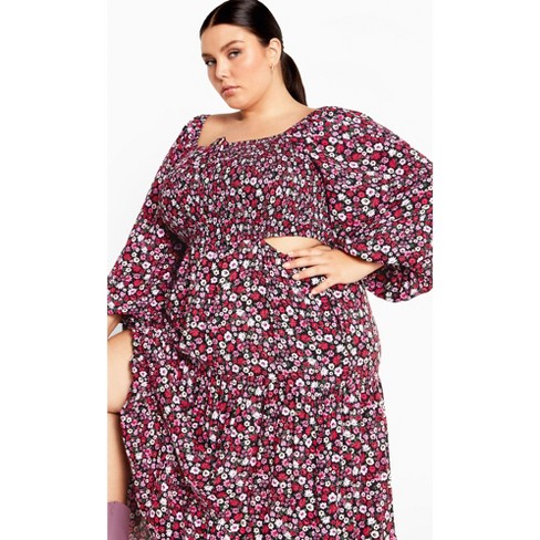 Women's Plus Size Maxi Lexie Prt - retro ditsy | CITY CHIC - image 1 of 4