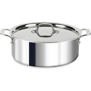 All-Clad D3 3-Ply Stainless Steel Stockpot 6 Quart Induction Oven Broiler Safe 600F Pots and Pans, Cookware Silver - 1 of 4
