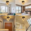 KTMBDW Ceiling Light, Dining Room Light Fixture, Semi Flush Mount Ceiling Light Fixture, Kitchen Lighting Fixtures Ceiling, 3-Light Black Chandelier - 4 of 4