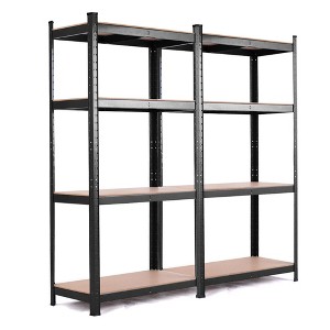 Costway Adjustable Heavy Duty 4 Level Garage Tool Shelf Storage 1600lbs Black - 1 of 4
