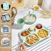BRINJOY 24-Piece Wheat Straw Cutlery Set - Unbreakable, comes with divided plates, bowls, cups and cutlery, BPA-free, microwave and dishwasher safe - 2 of 4