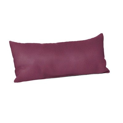Casual Cushion Solid Sunbrella Fabric 1-Piece Indoor/Outdoor Lumbar Pillow, 22"W x 9"L