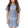 Girls Beach Cover Ups Short Sleeve Boho Crochet Beach Dress Lightweight Sweater Cover Ups for Girls Bathing Suits - 4 of 4