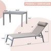 Chic Crate - Aluminum 3-Piece Patio Set - 5-Position Adjustable Chaise & Table - Poolside/Backyard - Sandstone - 3 of 4