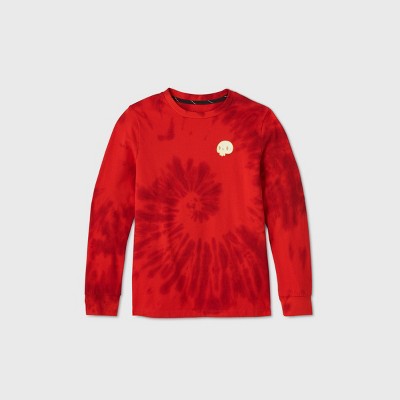 red graphic long sleeve