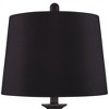 Regency Hill Ben Rustic Farmhouse Table Lamps 25" High Set of 2 Dark Bronze Metal Black Faux Silk Drum Shade for Bedroom Living Room Bedside Office - 2 of 4