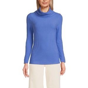 Lands' End Women's Long Sleeve Wide Rib Turtleneck - 1 of 3