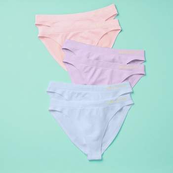 Yellowberry Girls 6pk Quality Seamless Hipster Brief Underwear With Bonded  Seam Large Pale Beaches : Target