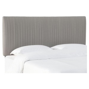 Twin Skylar Upholstered Pleated Headboard Gray Linen - Cloth & Co., Grey Linen