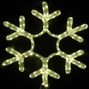 Novelty Lights Christmas LED Snowflake Sculpture, Warm White, Made With LED Rope Light