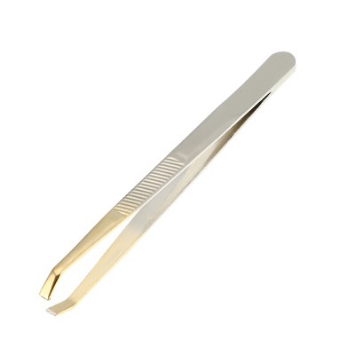 Unique Bargains 2pcs Silver Tone Curved Tip Watch Jewelry Repair Tool  Watchmakers Tweezers 