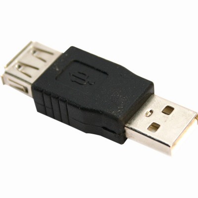 4XEM USB 2.0 Female To Male Adapter - 1 x Type A Female USB - 1 x Type A Male USB - Black