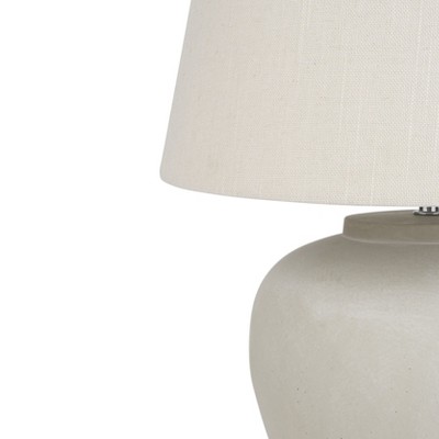 Nourison 20" Light Grey Ceramic Pot Table Lamp