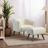 TiramisuBest Yellow Accent Chair with Ottoman, Mid-Century Modern Barrel Armchair for Living Room, Bedroom & Office - 2 of 4