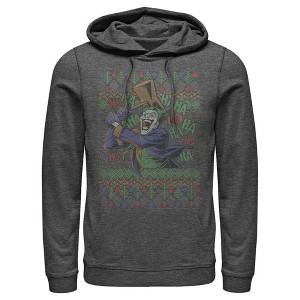 Men's Batman Ugly Christmas Joker Hammer Pull Over Hoodie - 1 of 3