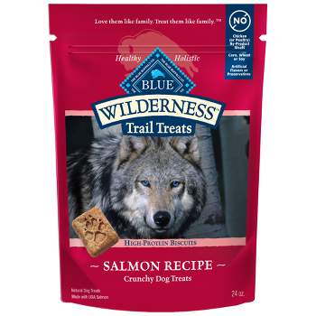Blue Buffalo Wilderness Trail Treats High Protein Grain-Free Crunchy Dog Treats Biscuits Salmon Recipe