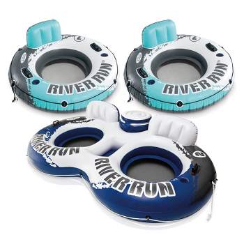 Intex Floating Water Tube Lake Pool (2 Pack) & River Run II 2 Person Pool Tube