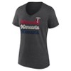 MLB Minnesota Twins Women's Gray Short Sleeve V-Neck T-Shirt - 2 of 4