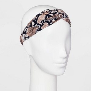 Snake Print Fabric Headwrap - A New Day Gray