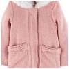 Carter's Little Girls' Pink Faux Wool Jacket W/Faux Fur Hood Trim, Pink, 3T - 3 of 3