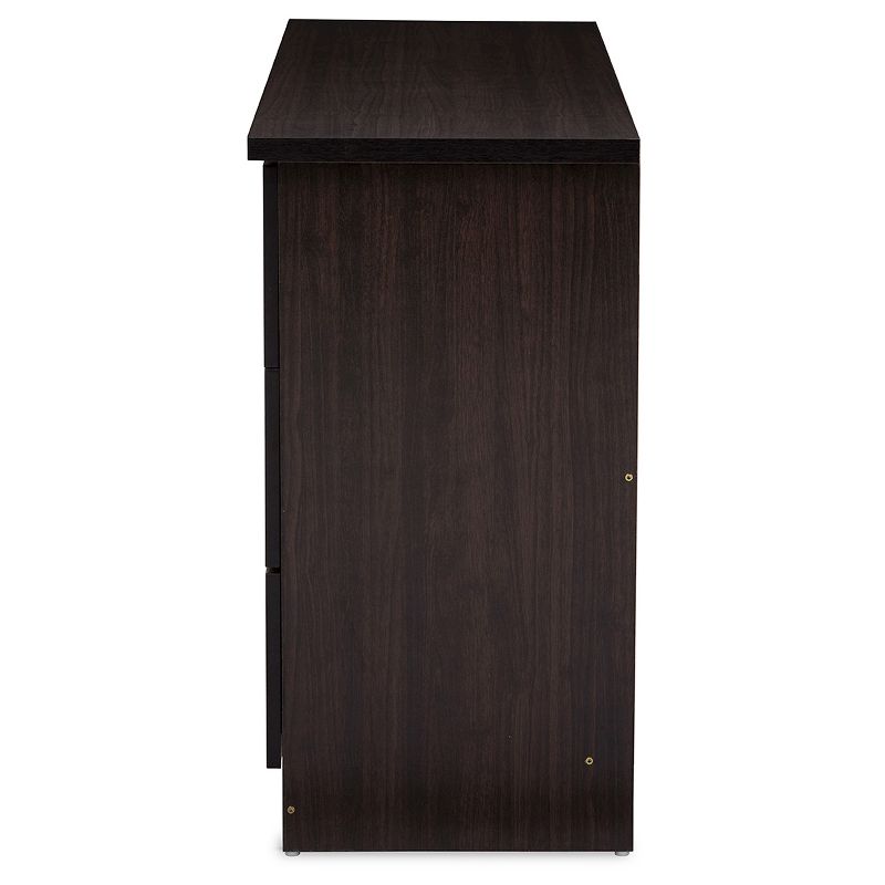 Colburn Modern and Contemporary 6 Drawer Wood Storage Dresser Dark Brown Finish - Baxton Studio, 4 of 7
