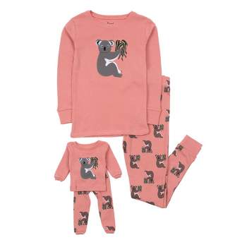 Leveret Girl and Doll Matching Cotton Animal Print Pajamas