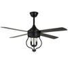 Bella Depot 52" Farmhouse Black Wood Ceiling Fan 6-Speed Reversible Blades with Remote Control and Light Kit(Bulbs not Included) - 2 of 4