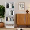 FURNIinspire Decorative Bookshelf Book Shelf Bookcase, Corner Shelf Modern Display Unit With 4 Shelf For Living Room, Study, White, 11.77"*24.7"*71.1" - 4 of 4