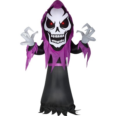 Gemmy Airblown Inflatable Skeleton Reaper w/Red LED Eyes Giant, 10.5 ft Tall, Multicolored