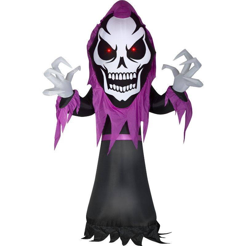 Gemmy Airblown Inflatable Skeleton Reaper w/Red LED Eyes Giant, 10.5 ft Tall, Multicolored, 1 of 4