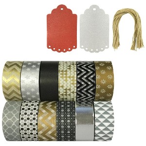 Wrapables Washi Tapes Decorative Masking Tapes, Set of 12 - 1 of 4